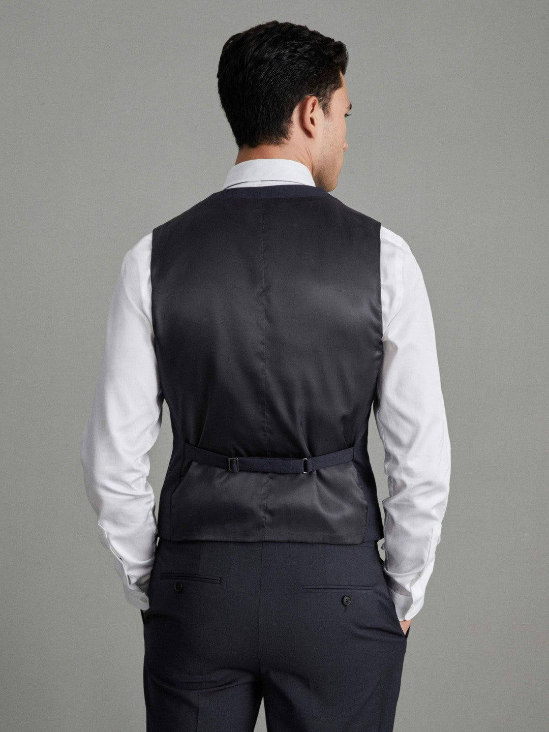 Reiss Savings - Modern Fit Wool Blend Waistcoat in Navy