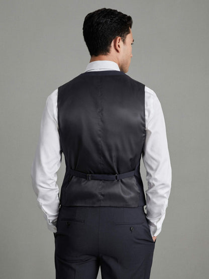 Reiss Savings - Modern Fit Wool Blend Waistcoat in Navy