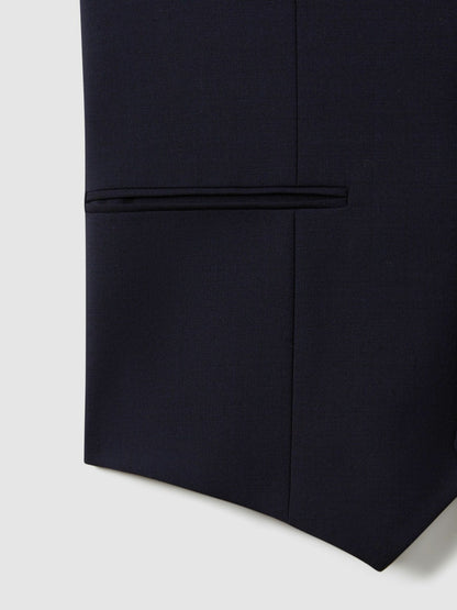 Reiss Savings - Modern Fit Wool Blend Waistcoat in Navy