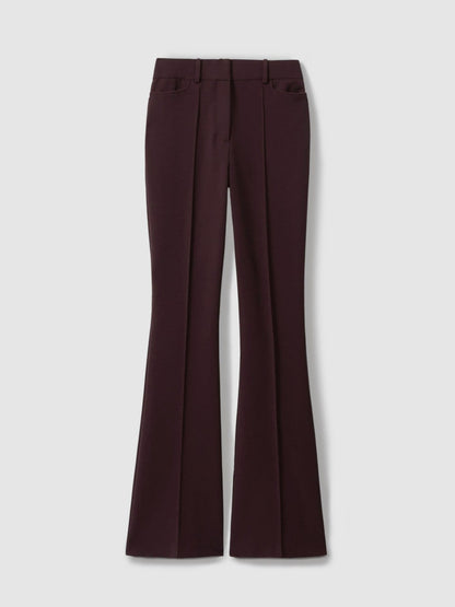 Reiss Flared Suit Trousers in Berry