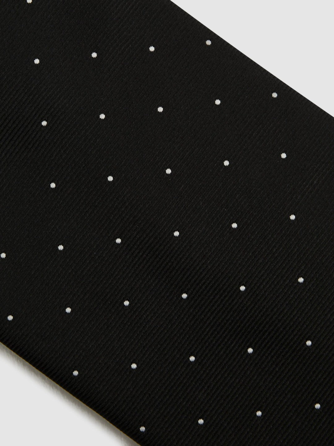 Reiss Offer - Polka Dot Silk Tie in Black
