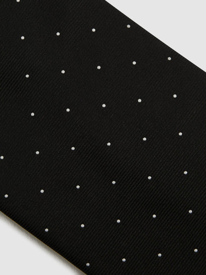 Reiss Offer - Polka Dot Silk Tie in Black