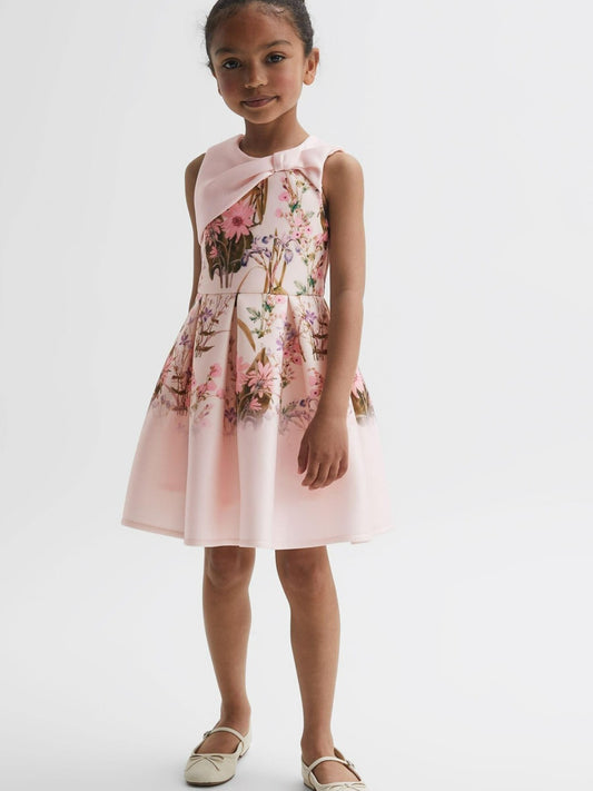 Reiss Value - Senior Scuba Floral Printed Dress in Multi