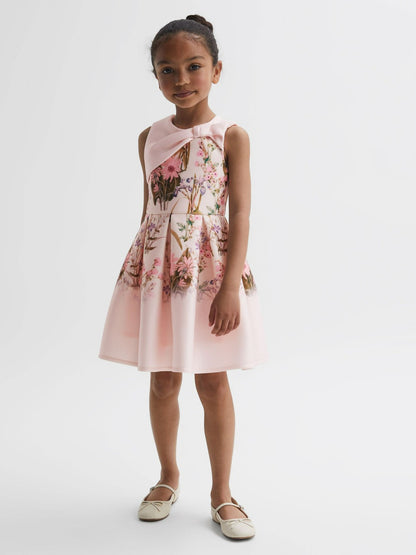 Reiss Value - Senior Scuba Floral Printed Dress in Multi
