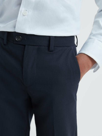 Reiss Value - 9-14 yrs Wool Blend Adjustable Trousers in Navy