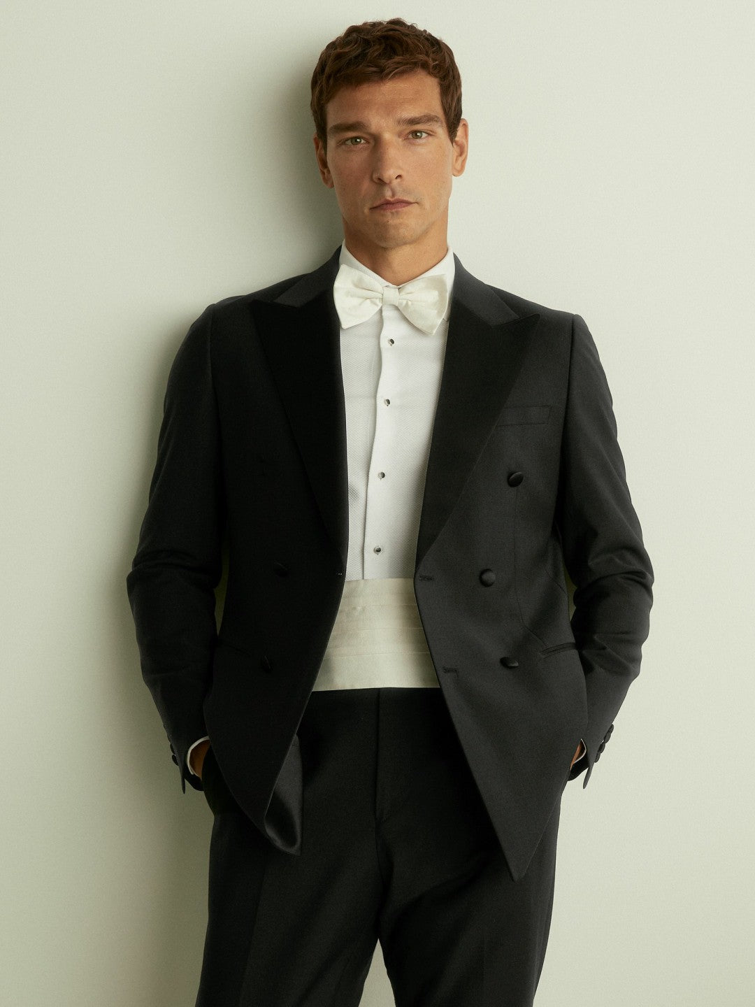 Reiss Savings - Double Breasted Tuxedo Slim Fit Jacket in Black
