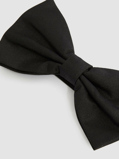 Reiss Best Seller - Grosgrain Silk Bow Tie in Black