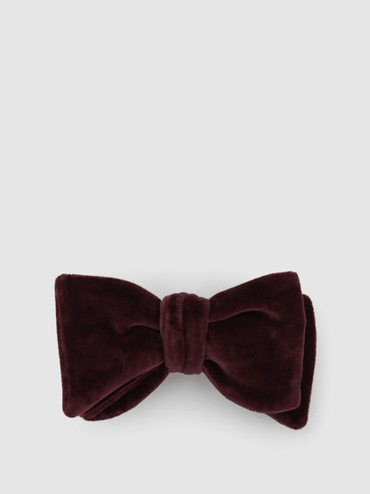 Reiss Best Seller - Velvet Bow Tie in Bordeaux