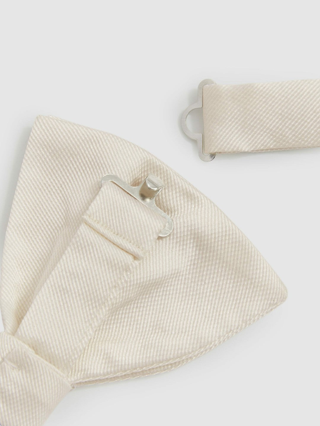 Reiss Featured - Grosgrain Silk Bow Tie in Ivory
