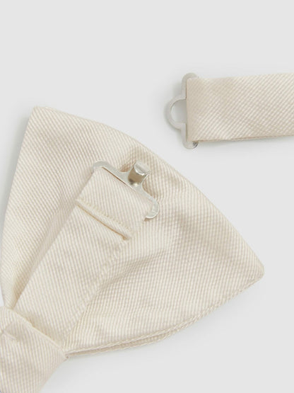 Reiss Featured - Grosgrain Silk Bow Tie in Ivory