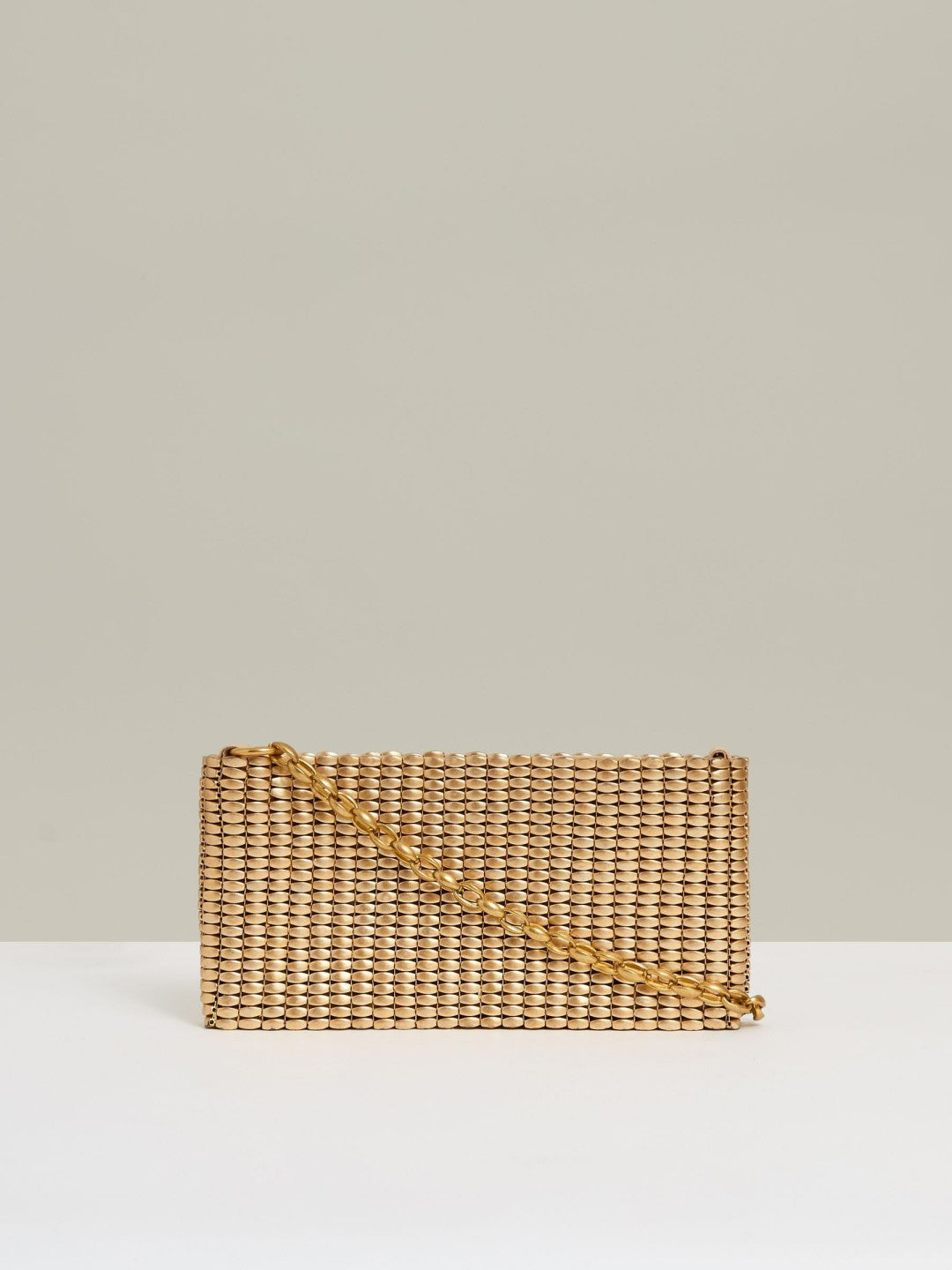 Reiss Featured - Beaded Removable Strap Shoulder Bag in Gold