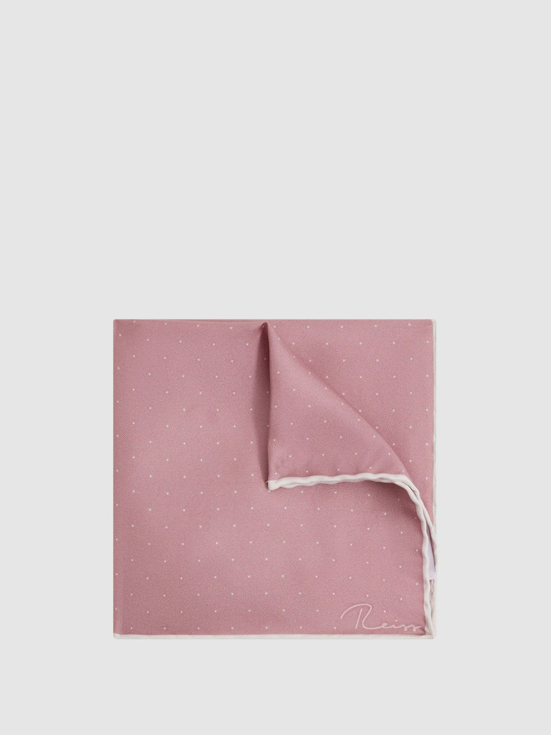 Reiss Deal - Polka Dot Silk Pocket Square in Pink