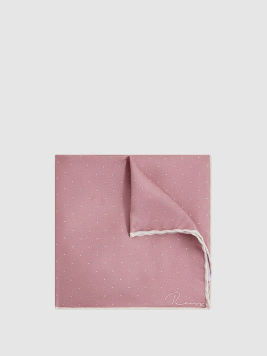 Reiss Deal - Polka Dot Silk Pocket Square in Pink
