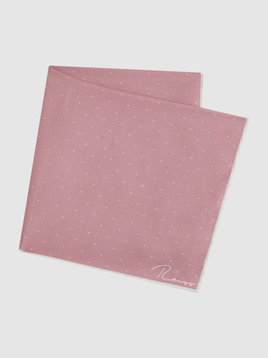 Reiss Deal - Polka Dot Silk Pocket Square in Pink