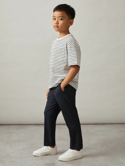 Reiss Deal - 3-9 yrs Relaxed Elasticated Trousers with Turn-Ups in Navy