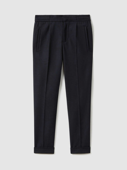 Reiss Deal - 3-9 yrs Relaxed Elasticated Trousers with Turn-Ups in Navy