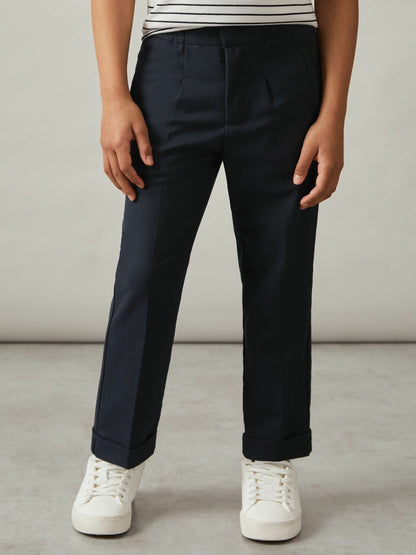 Reiss Deal - 3-9 yrs Relaxed Elasticated Trousers with Turn-Ups in Navy