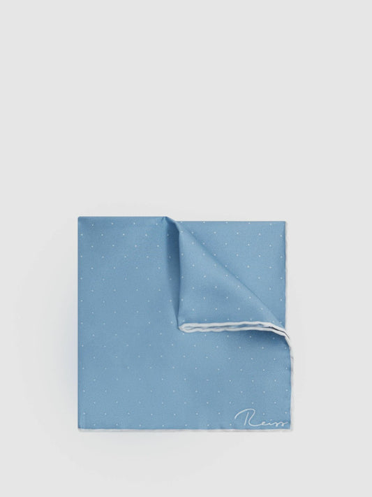 Reiss Offer - Polka Dot Silk Pocket Square in Blue