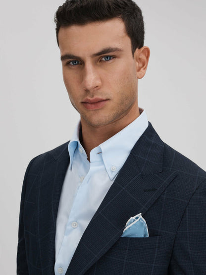 Reiss Offer - Polka Dot Silk Pocket Square in Blue