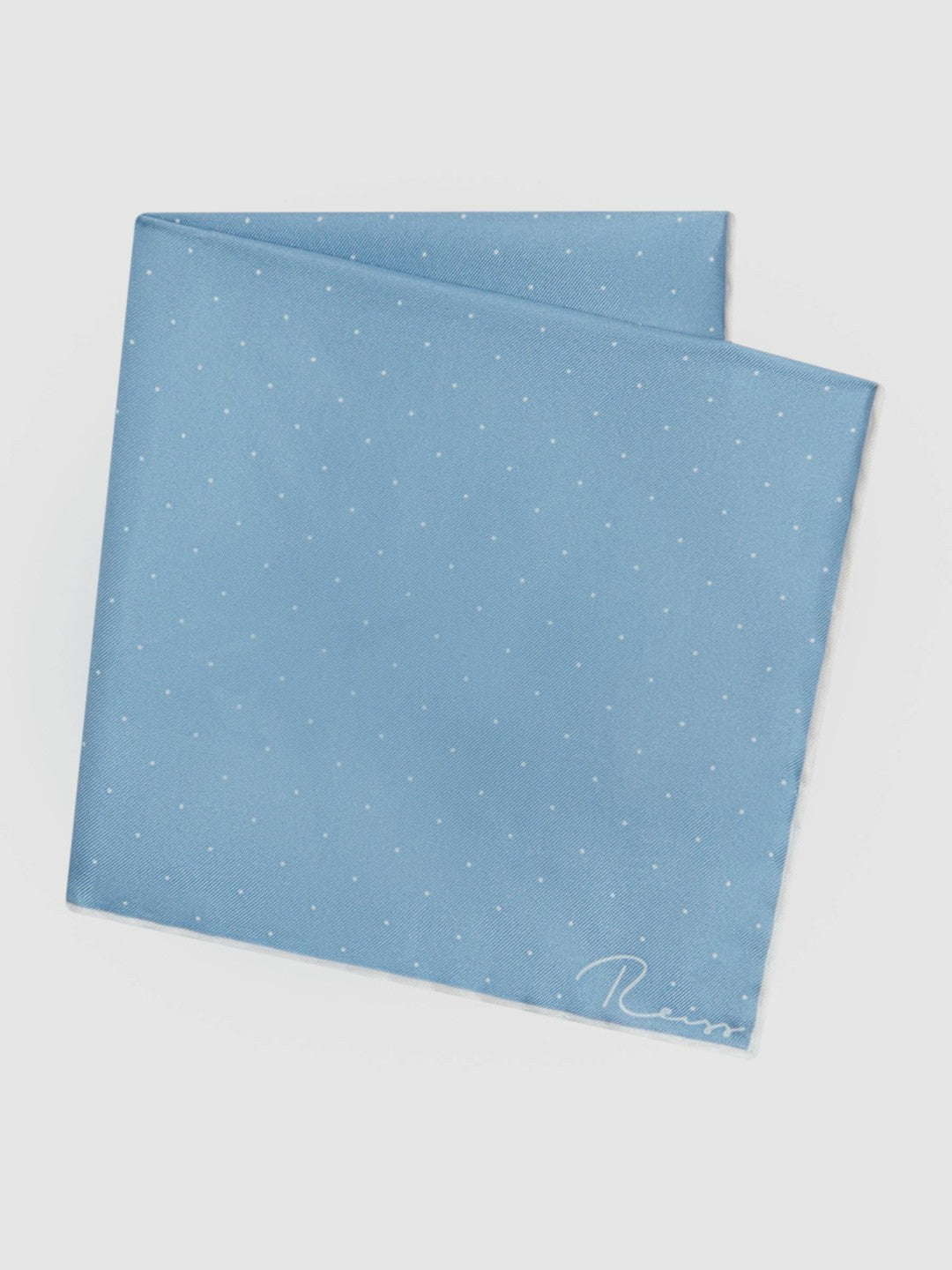 Reiss Offer - Polka Dot Silk Pocket Square in Blue