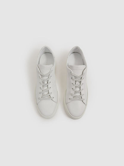 Reiss Savings - Harrys of London Grained Leather Trainers in White