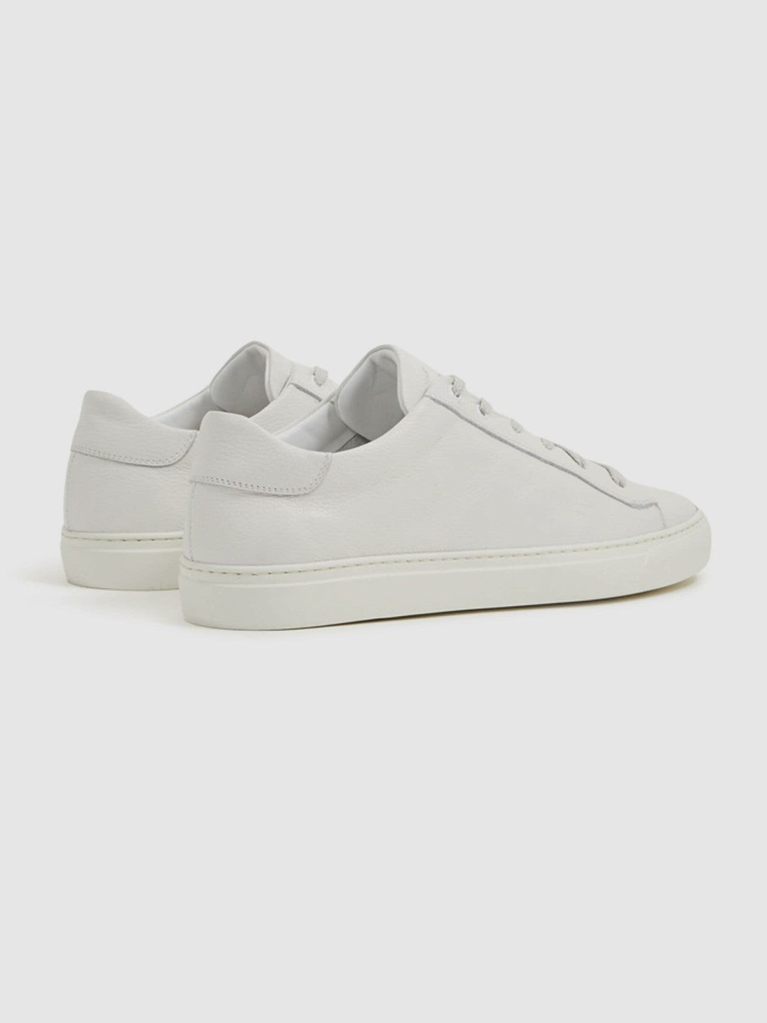 Reiss Savings - Harrys of London Grained Leather Trainers in White
