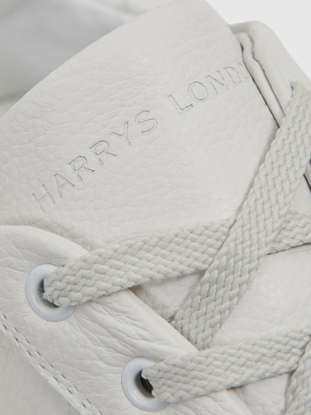 Reiss Savings - Harrys of London Grained Leather Trainers in White