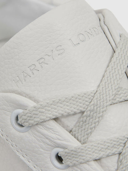Reiss Savings - Harrys of London Grained Leather Trainers in White
