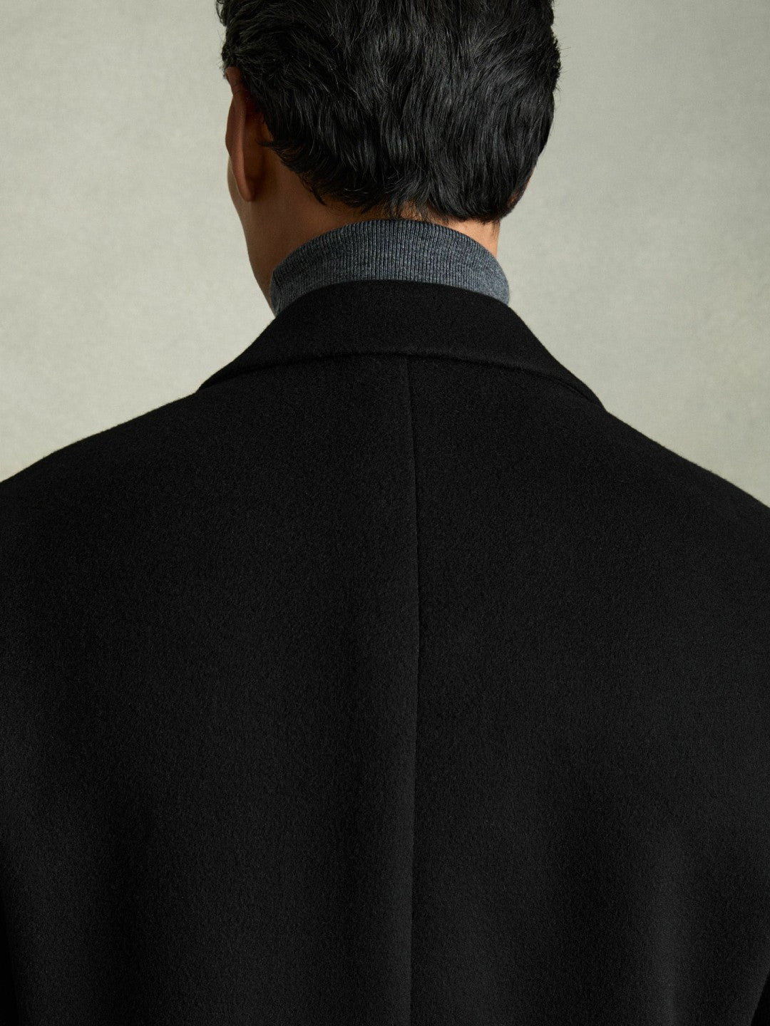 Reiss Deal - Wool Blend Single Breasted Epsom Overcoat in Black