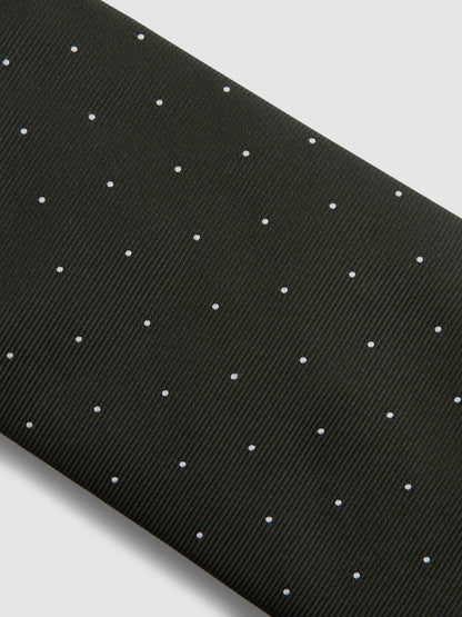 Reiss Deal - Polka Dot Silk Tie in Dark Green
