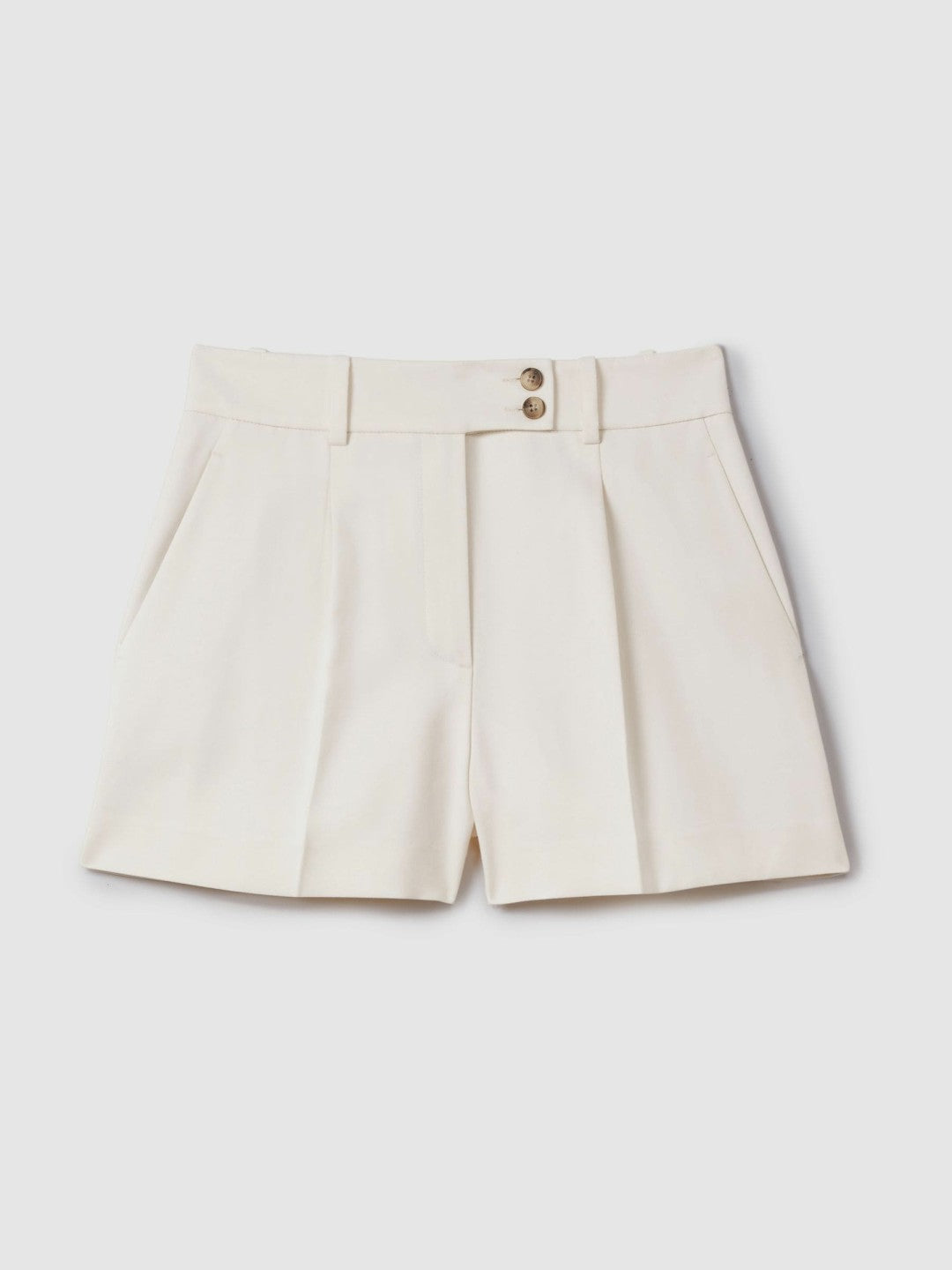 Reiss Offer - Front Pleat Tailored Shorts in Cream
