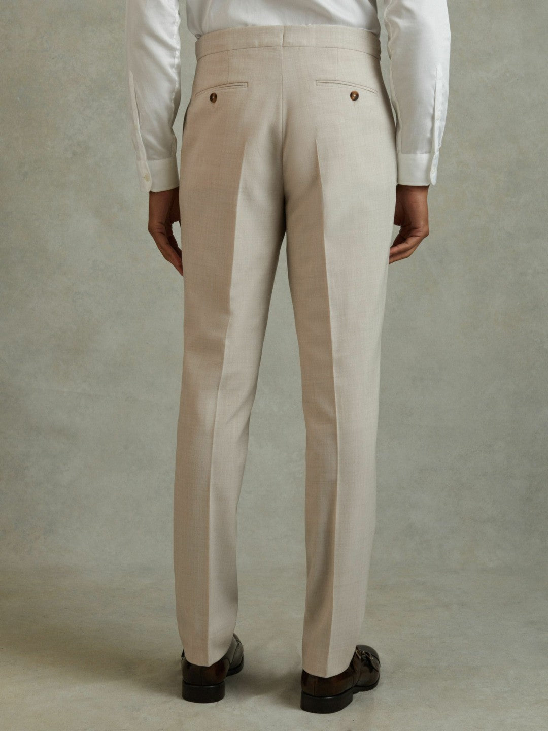 Reiss Affordable - Slim Fit Side Adjuster Trousers in Stone