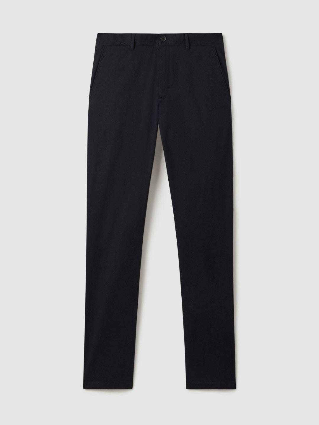Reiss Featured - Slim Fit Washed Cotton Blend Chinos in Navy