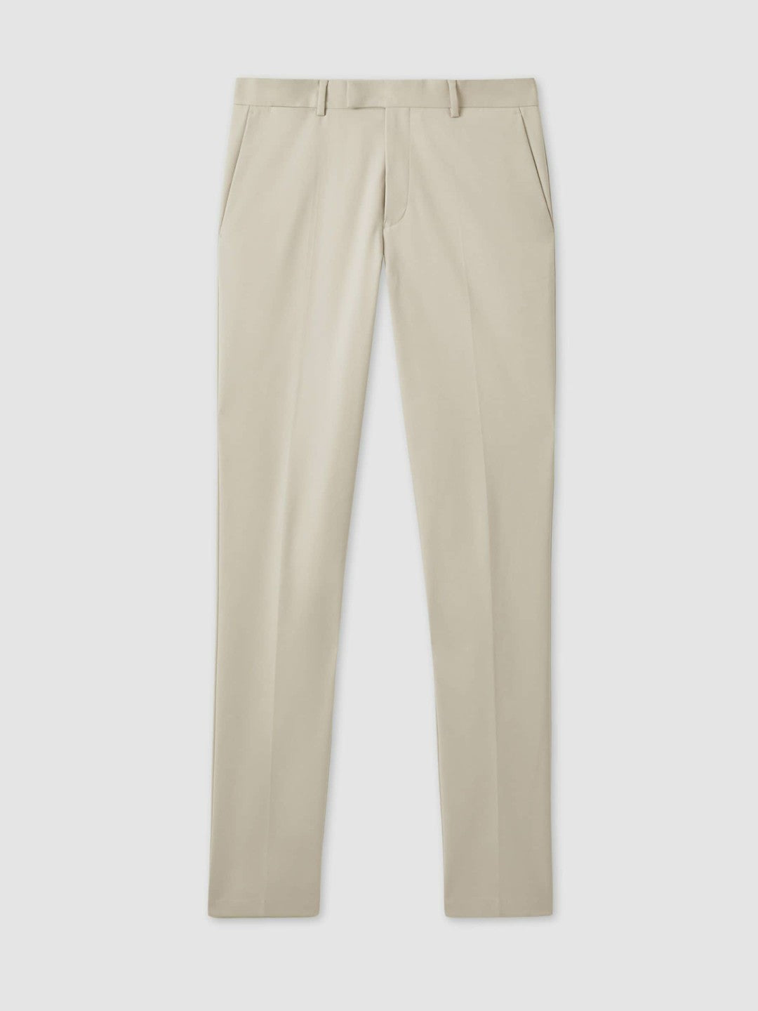 Reiss Slim Fit Cotton Blend Chinos in Stone