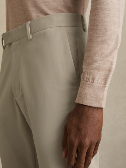 Reiss Slim Fit Cotton Blend Chinos in Stone