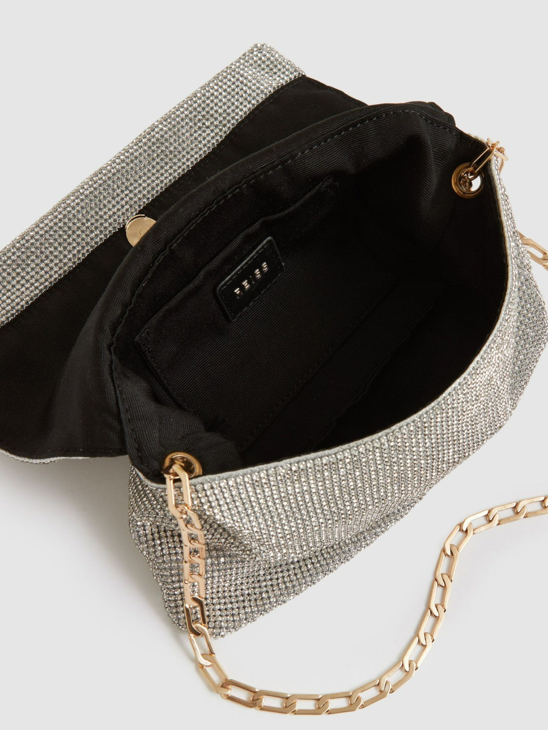 Reiss Offer - Embellished Chainmail Shoulder Bag in Silver