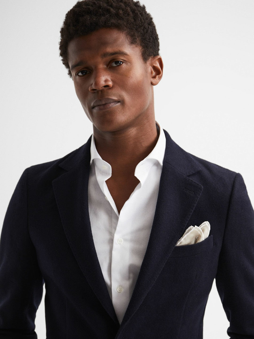 Reiss Savings - Polka Dot Silk Pocket Square in Stone