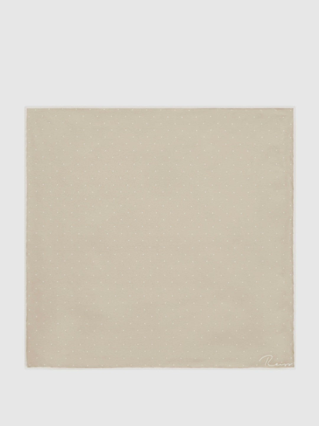 Reiss Savings - Polka Dot Silk Pocket Square in Stone