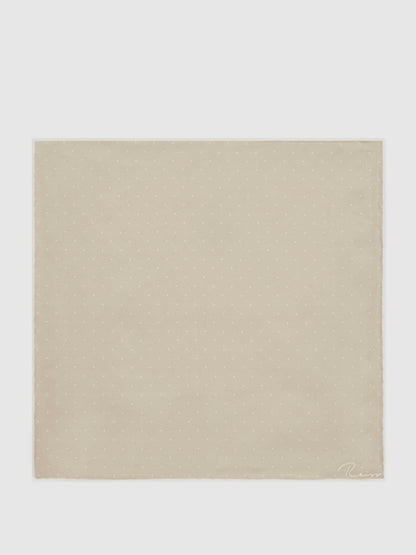 Reiss Savings - Polka Dot Silk Pocket Square in Stone