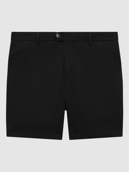 Reiss Offer - Short Length Casual Chino Shorts in Black