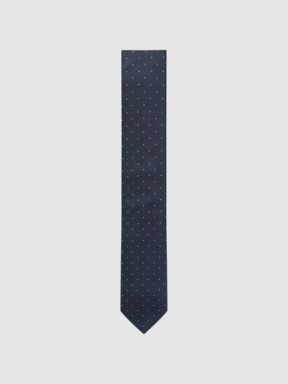 Reiss Affordable - Polka Dot Silk Tie in Navy