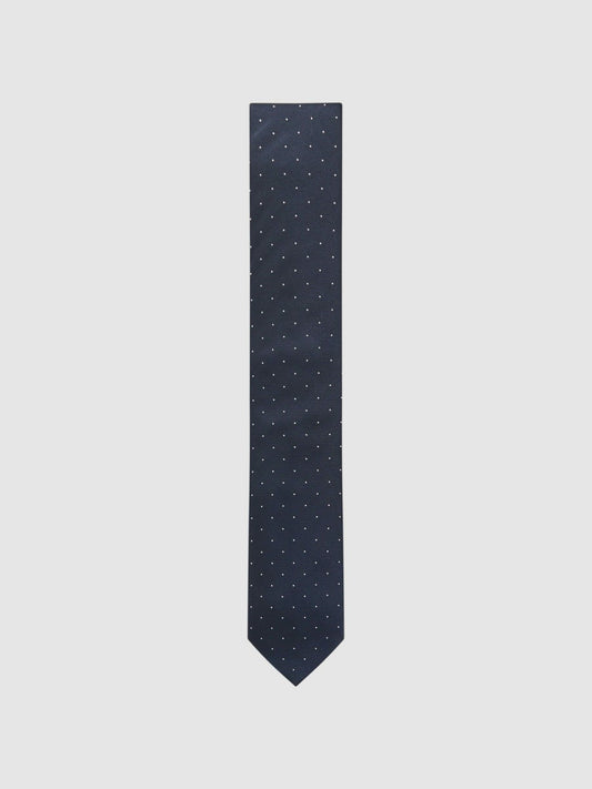 Reiss Affordable - Polka Dot Silk Tie in Navy