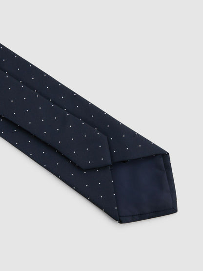 Reiss Affordable - Polka Dot Silk Tie in Navy