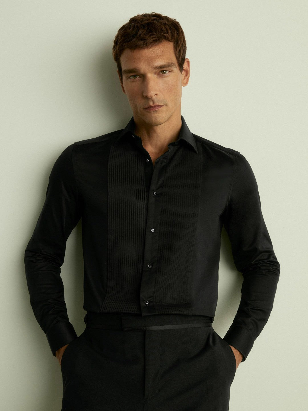 Reiss Affordable - Slim Fit Cotton Dinner Shirt in Black