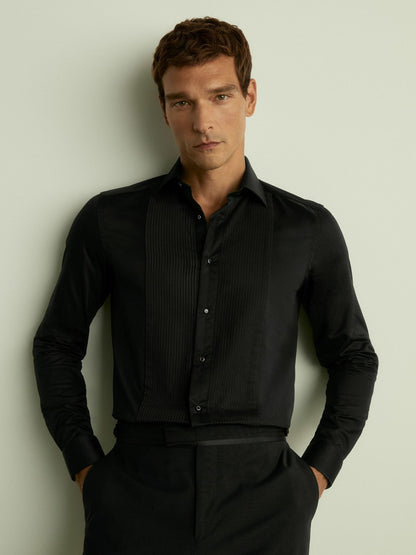 Reiss Affordable - Slim Fit Cotton Dinner Shirt in Black