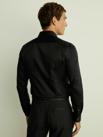 Reiss Affordable - Slim Fit Cotton Dinner Shirt in Black
