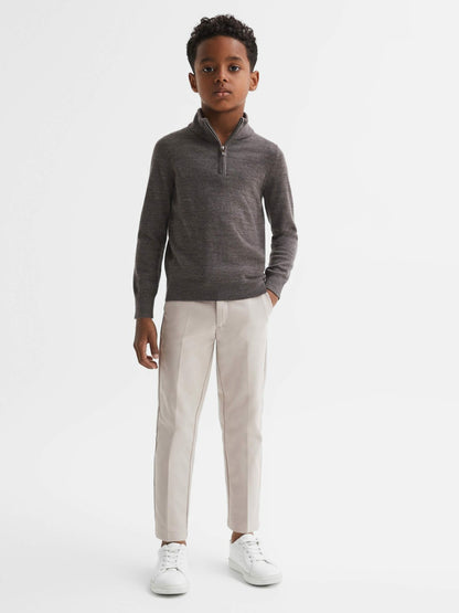Reiss Popular Choice - 9-14 yrs Slim Fit Tapered Chinos in Stone