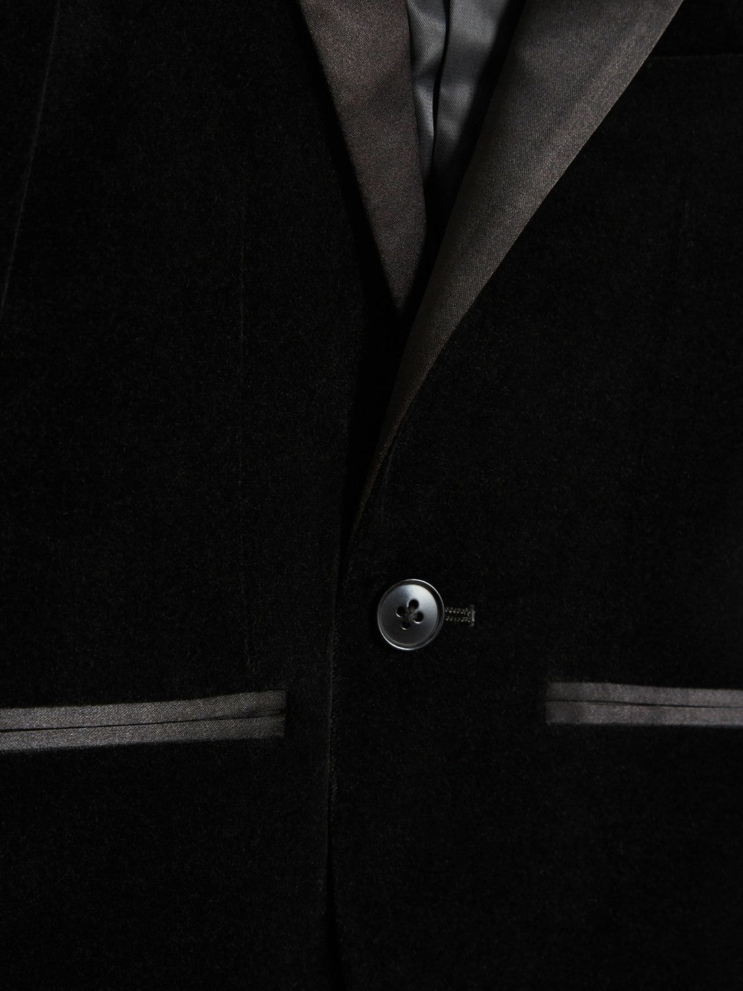 Reiss Offer - 3-9 yrs Single Breasted Velvet Blazer in Black