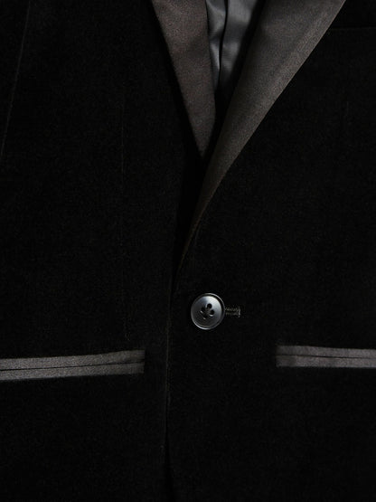 Reiss Offer - 3-9 yrs Single Breasted Velvet Blazer in Black