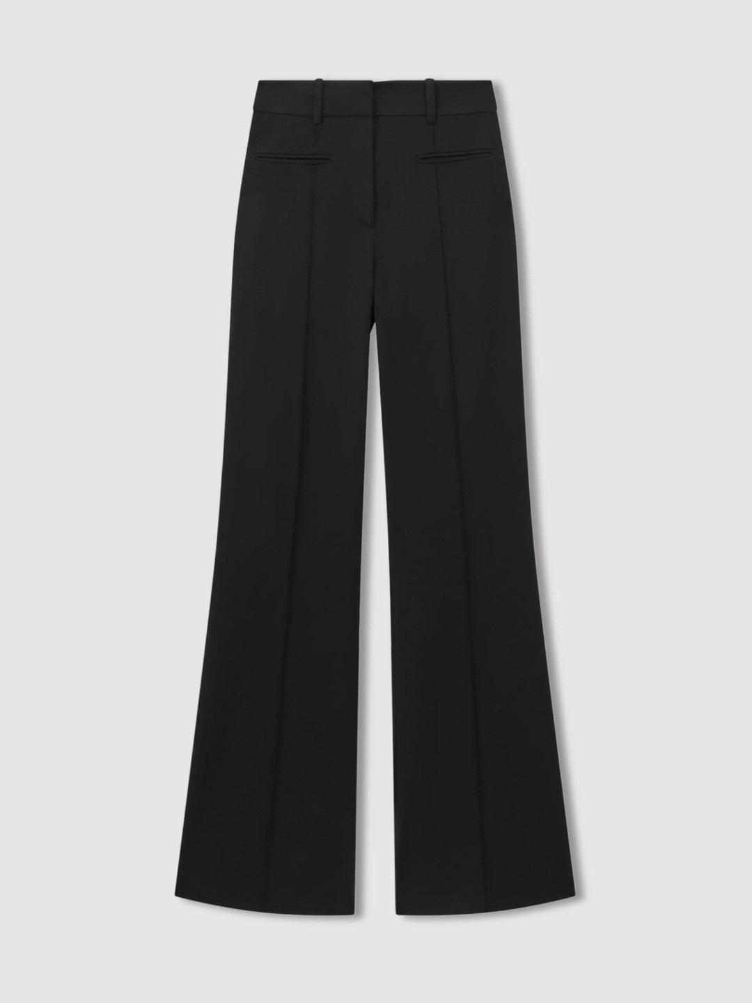 Reiss Petite High Rise Flared Trousers in Black
